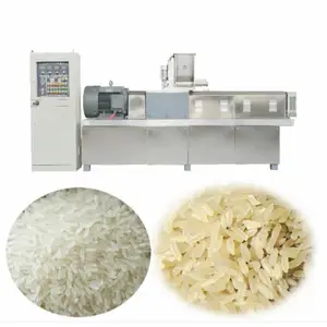 Satu/2 sekrup ekstruder buatan garis pengolahan nasi buatan nutrisi mesin pembuat nasi yang diperkaya