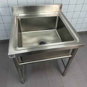 Fregadero individual de preparación de cocina de acero inoxidable personalizado VICTORY KITCHEN para hoteles, restaurantes y suministros de laboratorios - Product Image 1