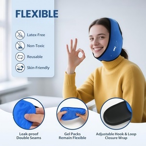 Compresa de hielo personalizada para mandíbula y cabeza, para cirugía oral, con 4 bolsas de gel frío/caliente para recuperación de extracción dental y TMJ - Product Image 1