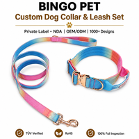 Ensemble collier et laisse tactique Illusory Color pour chien, en nylon robuste, réglable, personnalisable, pour l'entraînement, la promenade, la randonnée et les activités de plein air