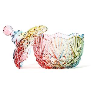 Bocal à bonbons rétro coloré Boîte à bijoux Récipients alimentaires Bocal <span class=keywords><strong>en</strong></span> <span class=keywords><strong>verre</strong></span> avec couvercle Stockage et conteneur de nourriture - Product Image 5