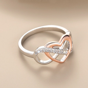 Anello di Diamanti T0577 in Argento per Donna, Design a Cuore con Diamanti Taglio Brillante Rotondo, Colore G - Product Image 6
