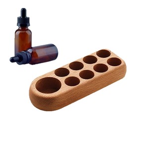 Estante de madera para almacenamiento de aceites esenciales, organizador de escritorio de madera maciza para botellas de cosméticos y muestras de perfumes - Product Image 1