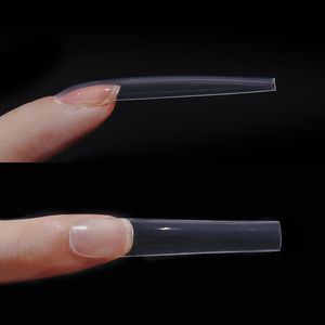 Mẫu móng tay giả dạng sandwich PMMA, kiểu Pháp, có logo tùy chỉnh, dạng kép, tái sử dụng, hình oval, đầu nhọn, phủ kín, dài - Product Image 4