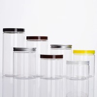 Bocaux en plastique avec couvercles pour l'emballage alimentaire, les collations, les bonbons, les biscuits, couleur et taille personnalisées, bocaux transparents en PP pour onguents