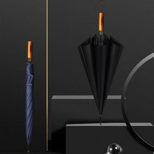 Parapluie semi-automatique à ouverture à un bouton, diamètre 123 cm, protection solaire UPF50+, poignée en bois, idéal pour les trajets quotidiens et les voyages - Product Image 3