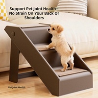 Stock disponible, vente chaude : Rampe pliable pour animaux de compagnie en ABS, 3 marches, antidérapante, pour canapé et lit, emballage en boîte colorée