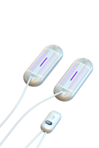 Sèche-chaussures portable avec câble USB, en plastique blanc, design ignifuge, pliable, rétractable, fonctionnement programmé, universel - Product Image 2