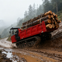 Ruibote Dumper sur chenilles compact diesel 5 tonnes HD tout-terrain pour la construction et l'exploitation minière, 42 kW, avec roulement