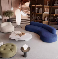 Juego de Sofás Minimalistas Curvos Nórdicos, Silueta Esculpida Única para Apartamentos, Villas de Estilo Italiano, Modelo S60 China