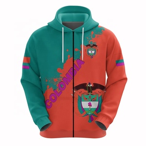 Chaqueta con cremallera de gran tamaño para hombre Sudaderas con capucha con cremallera con estampado personalizado de lana de poliéster unisex - Product Image 4