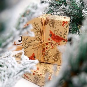 High Quality Wholesale 80g Christmas <b>Brown</b> Kraft <b>Paper</b> <b>Tissue</b> 43*300cm Gift Luxury Custom Packaging Wrapping <b>Paper</b> Roll - Product Image 1