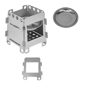 Portable à double usage Mini four à barbecue à gaz en acier carte enfichable poêle à bois pliable pour escalade pique-niques Camping randonnée - Product Image 2