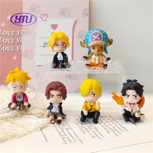 Vente en gros de figurines de pirates de One Piece en version Q de 4 cm pour enfants, <span class=keywords><strong>Luffy</strong></span>, Zoro, Sanji, Nami, Law, Chopper, Ace, <span class=keywords><strong>Shanks</strong></span>, jouets de dessin animé - Product Image 4