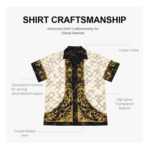 Camicie Casual di Lusso da <span class=keywords><strong>Uomo</strong></span> con Stampa Dorata Distintiva per Ricevimenti e Gala - Product Image 3