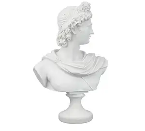 Apollo Bust Statue, 30 cm, Bonded Marble Polyresin, White