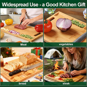 Tabla <span class=keywords><strong>de</strong></span> Cortar <span class=keywords><strong>de</strong></span> Bambú Orgánico para Cocina, Tabla <span class=keywords><strong>de</strong></span> Cortar Grande <span class=keywords><strong>de</strong></span> <span class=keywords><strong>Madera</strong></span> con 3 Compartimentos Integrados - Product Image 3