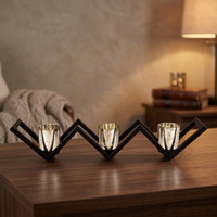 Ensembles de bougeoirs en laiton en métal en forme de V lanternes et ensemble de bougeoirs pour décor de table de dîner de mariage