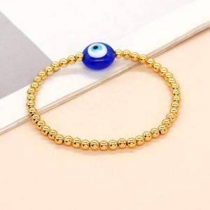 Pulsera <span class=keywords><strong>de</strong></span> cuentas <span class=keywords><strong>de</strong></span> la suerte chapada en oro <span class=keywords><strong>de</strong></span> 18 quilates, regalo <span class=keywords><strong>para</strong></span> <span class=keywords><strong>mejores</strong></span> amigos, amuleto <span class=keywords><strong>de</strong></span> <span class=keywords><strong>ojo</strong></span> malvado, joyería <span class=keywords><strong>de</strong></span> protección - Product Image 1