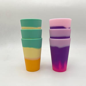 แก้วซิลิโคนพับได้แบบพกพา ขนาด 1.5/3.5/9.5/12/16/20/22/32/42 ออนซ์ เป็นมิตรกับสิ่งแวดล้อม เกรดสำหรับอาหาร ไม่แตกหัก ฝาปิดพร้อมหลอดดูด ปลอดสาร BPA - Product Image 4