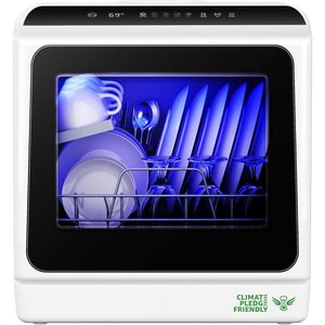 Lavavajillas de encimera EUHOMY con tanque de agua de 5L, 6 programas, portátil para apartamentos y caravanas, alta temperatura, sin conexión a red. - Product Image 1