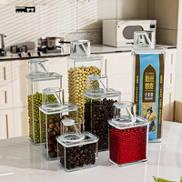 Boîte de rangement transparente pour céréales avec couvercle rond de qualité alimentaire, boîte de rangement pour farine et produits secs pour la cuisine et le garde-manger