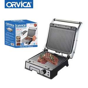 Grill électrique ORVICA, plaque antiadhésive en acier inoxydable, 2800W, design <span class=keywords><strong>Domino</strong></span>, pour usage domestique ORM-602 - Product Image 1