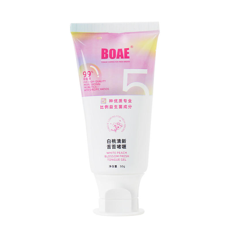 Tongue gel white peach-tongue brush not included