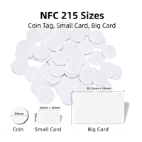 Carte NFC RFID personnalisée en PVC avec options de puces 213, 215, 216 pour le lancement de jeux et l'interaction sans contact