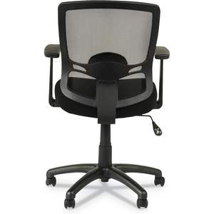 Silla de Oficina Alera Moderna con Respaldo Medio, Negra, Reposacabezas Ajustable, Material de PP y Aluminio, Giratoria, para Hogar y Hotel - Product Image 3