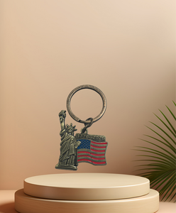 कस्टम यूएसए 250 वीं वर्षगांठ धातु कीचेन और स्वर्ण-प्लेटेड स्वतंत्रता ध्वज - Product Image 4