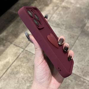 Coque de téléphone portable antichoc en TPU pour <span class=keywords><strong>iPhone</strong></span> 16/17 <span class=keywords><strong>Pro</strong></span> Max avec support de téléphone intégré, motif Cœur, style Ins - Product Image 3