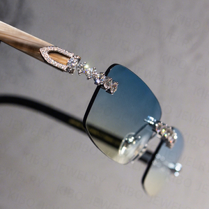 Gafas de Sol de Lujo Personalizadas de Primera Calidad <span class=keywords><strong>2024</strong></span> Sin Montura con Diamantes y Moissanita para Hombre - Product Image 2