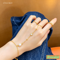Bijoux tendance pour femmes, bracelet à chaîne pour doigt en acier inoxydable 304/316 plaqué or 18 carats avec zircon incrusté en forme de cœur