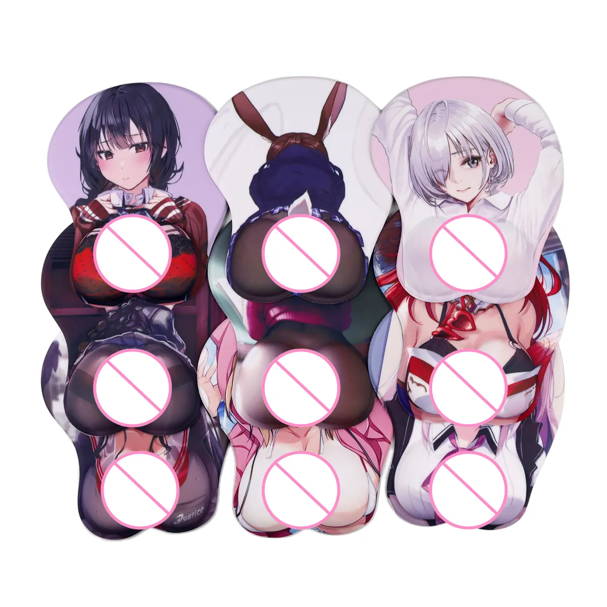 3D Custom Printed Mouse Pads Sexy Boob Style Wholesale Silicone Anime Mouse Pad with Wrist Support