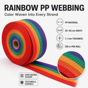 สายรัดโพลีโพรพิลีน PP สีสันสดใส พร้อมส่ง สำหรับหูหิ้วกระเป๋า สายรัดอุปกรณ์กลางแจ้ง - Product Image 4