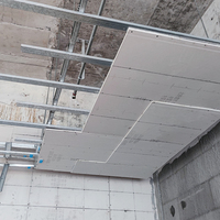 Panneau de plafond suspendu en fibrociment sans amiante, ignifuge, imperméable, pour la décoration intérieure des hôtels et des bureaux