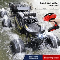 Coche Eléctrico Anfibio Todoterreno de Escala 1:6 con Seis Ruedas Motrices, Diseño Big-Foot, Modelo de Juguete con Luces