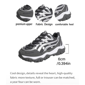 Baskets Chunky Rétro Y2K pour <span class=keywords><strong>Femme</strong></span>, Couleurs Métalliques Mixtes, Basses à Lacets, Plateforme, Chaussures Décontractées Streetwear pour la Marche - Product Image 4