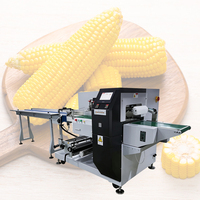 Machine d'emballage horizontale industrielle automatique SZ-280X pour sachets coussin, 25-100 sachets/min, pour ligne alimentaire, avec étiqueteuse pour maïs