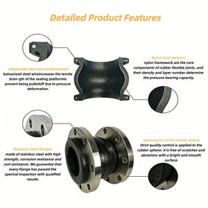 6% de réduction - Raccord flexible à soufflet en caoutchouc EPDM à <span class=keywords><strong>joint</strong></span> sphérique unique, à extrémité à bride, pour pompe haute pression, zingué, certifié ISO/CE - Product Image 2