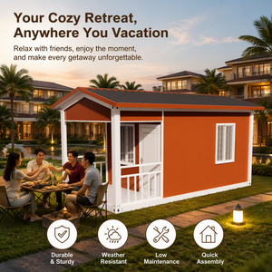 Casa Container Prefabbricata Modulare, Mini Casa in Acciaio con Tetto a Falda e Veranda Coperta <span class=keywords><strong>per</strong></span> Vivere All'Aperto - Product Image 1