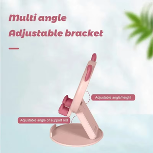 Zenidoo Portable Plastic Flexible Cartoon Mobile Phone Tablet Holder <b>Desk</b> Adjustable Height <b>Foldable</b> Bracket Universal for - Product Image 4