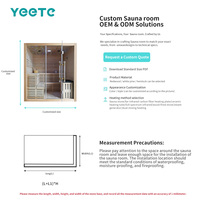 YEETE Sauna en cèdre canadien avec éclairage LED ciel étoilé et finitions dorées, fournitures de spa de qualité supérieure, stock en gros, vente mondiale, centre de bien-être