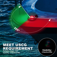 Feux de navigation de bateau à LED 12V Lampes à arc rouges et vertes Fournitures marines