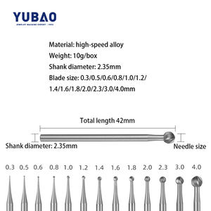 Alat Pembuat Perhiasan Alat Bor Jarum Jarum Pengeboran Permata Jarum Berlian Jarum Baja Bulat - Product Image 3