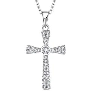Colgante de plata 925 con diamantes de circonia cúbica para hombre, colgante con piedras preciosas, estilo Hip Hop religioso