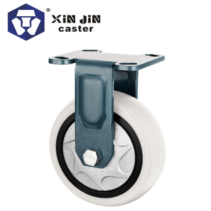 6-Zoll-Lenk rolle mit festem Typ aus strap azier fähigem Polyurethan-Eisen-Stahl-Gummi PVC TPR-Edelstahl-Polypropylen - Product Image 2