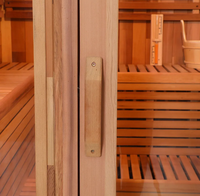 Cabine de sauna en bois de cèdre rouge de grande taille pour l'extérieur, sauna traditionnel en cube imperméable pour villa
