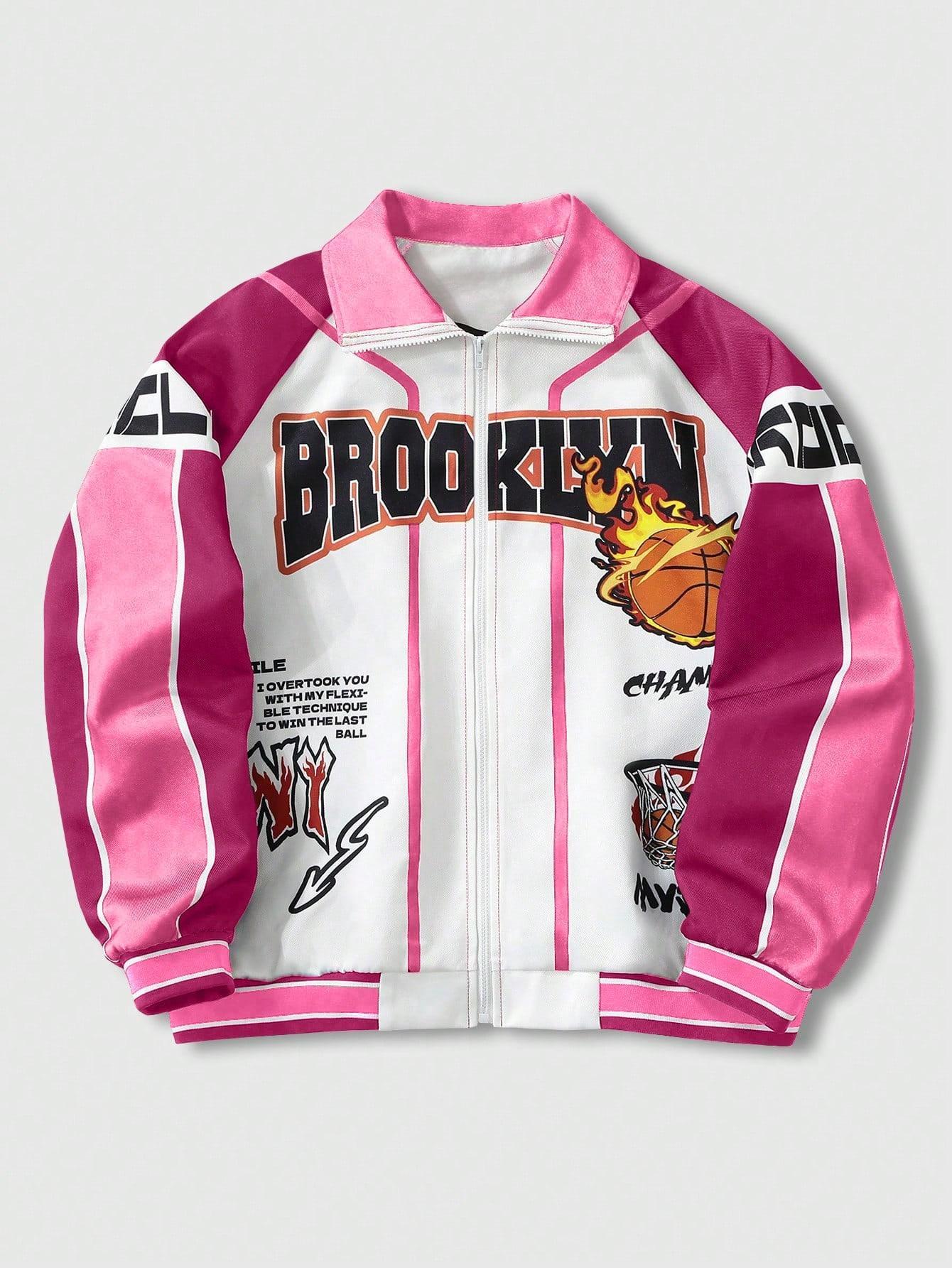 Stylish All-Season Men's Casual Jacket - Soft Lightweight Material, Basketball Flame Print, Versatile Daily Wear Piece · image 4
